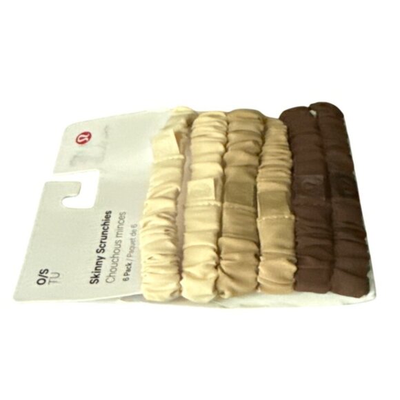 Lululemon Skinny Scrunchies 6 Pack O/S Neutral Tones Stretchy W9DB6S - Picture 4 of 7